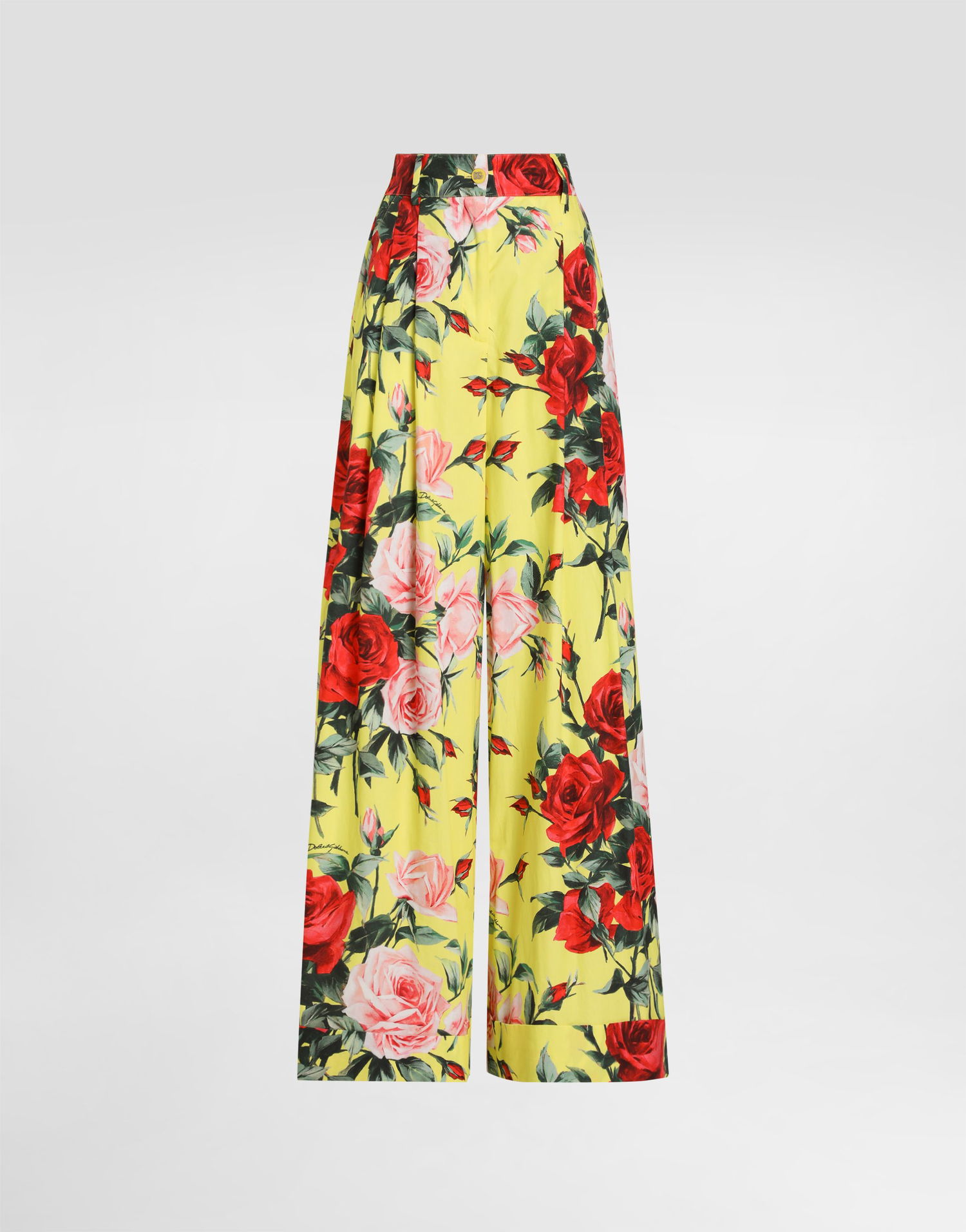 Панталони Dolce & Gabbana Dolce & Gabbana Bouquet Print Cotton Palazzo Pants Жълто | FTC9ZTHS5TFHG5JD, 0