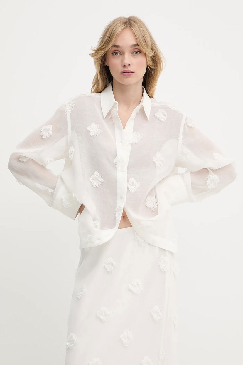 Риза Samsoe Samsoe Samsoe Samsoe SANOT Relaxed Fit Shirt Бяло | F25200058