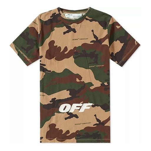 Тениска Off-White Embroidered Camouflage Short Sleeve T-Shirt Кафяво | OMAA038E181850219901