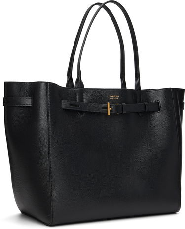 Голяма пазарска чанта Tom Ford Tom Ford Grain Leather Large Tote Черно | L1823-LCL429X, 1