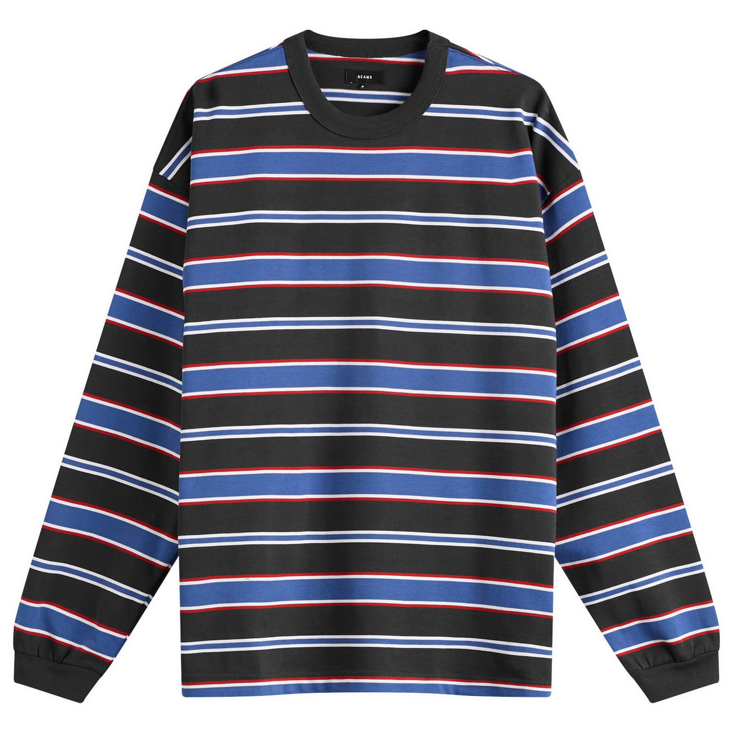 Тениска BEAMS BEAMS Loose Border Stripe Long Sleeve T-Shirt Многоцветен | 1114-0491-803-19, 1