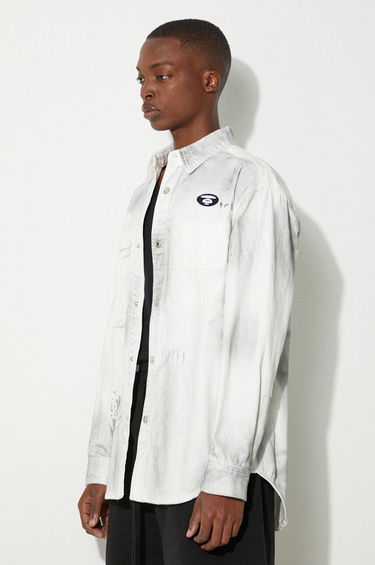 Риза AAPE by A Bathing Ape AAPE Relaxed Denim Shirt Бяло | AAPSTM8480XAM, 3