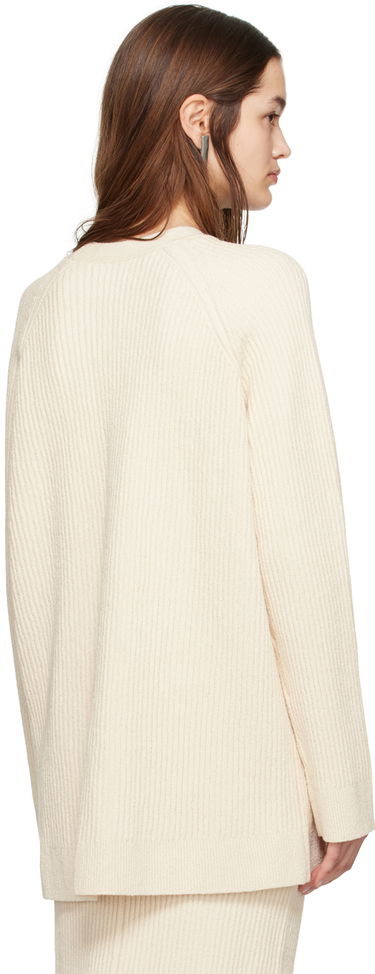 Пуловер TOTEME TOTEME Women's Ribbed Knit Cardigan Бежово | 242-WRT2183-YA0042, 2