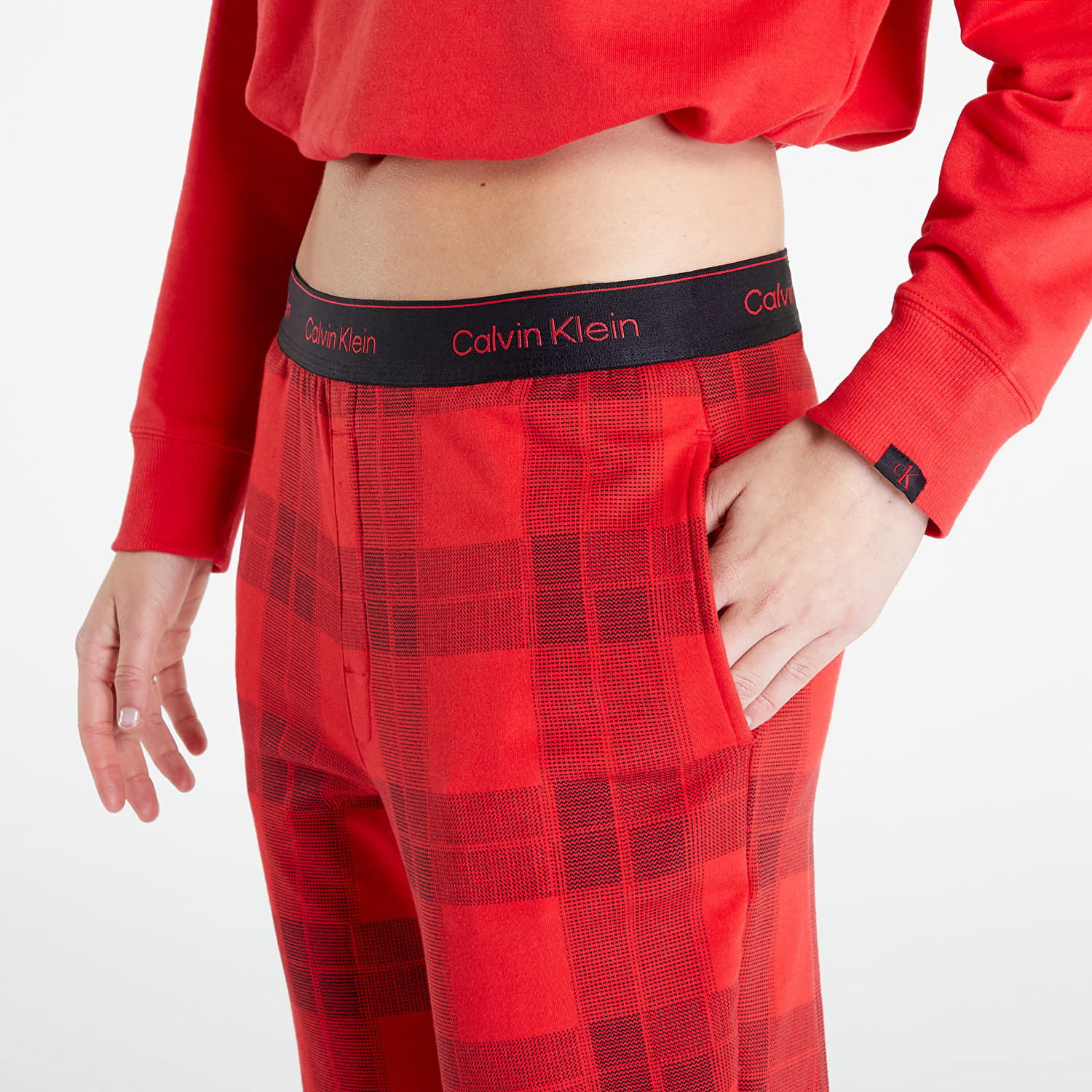 Спортни панталони CALVIN KLEIN Holiday Textured Jogger Червено | QS6954E 5VN, 1