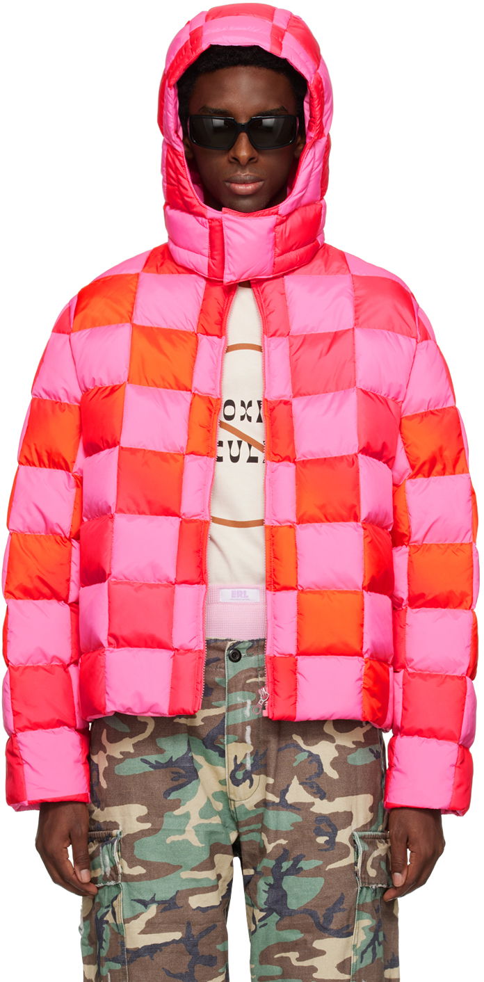 Пухо яке ERL Gradient Checker Hooded Puffer Coat Многоцветен | ERL05C002