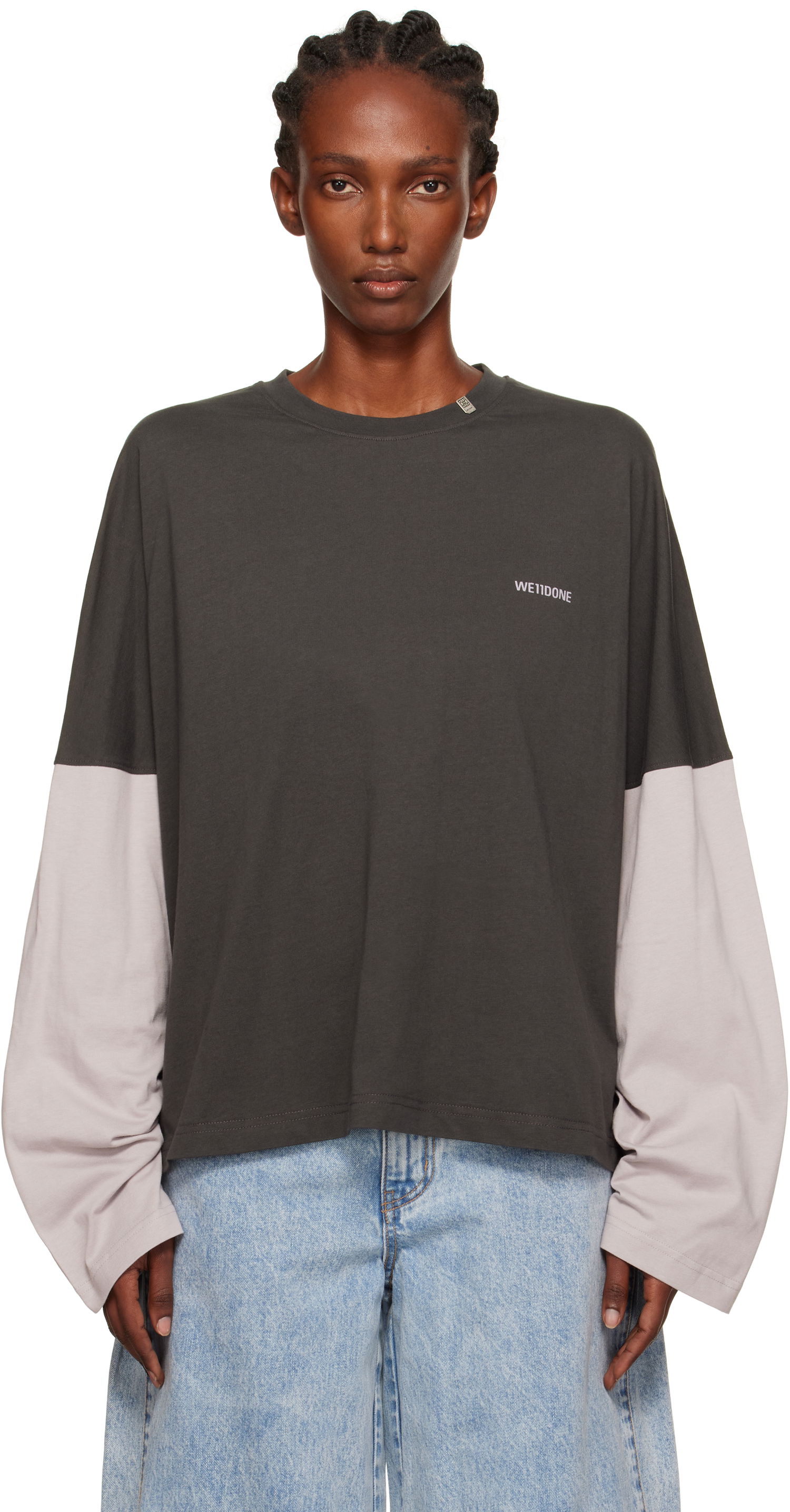 Тениска We11done Coding Long-Sleeved Layered T-shirt Многоцветен | WD-TT2-25-736-U-GY, 0
