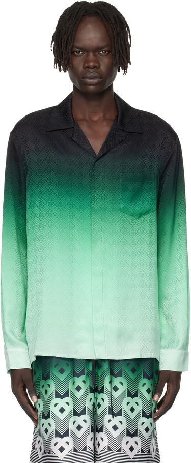 Риза Casablanca Casablanca Ping Pong Silk Long Sleeve Shirt Зелено | U-MPF25-SH-006-03, 0