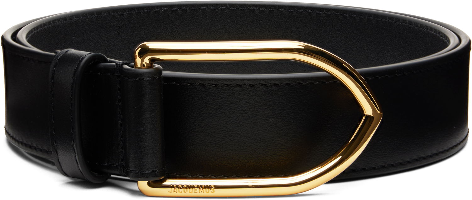 Колани Jacquemus Les Classiques 'The Bambino' Leather Belt with D-Ring Buckle Черно | 24EBEU00003AC01C02, 1