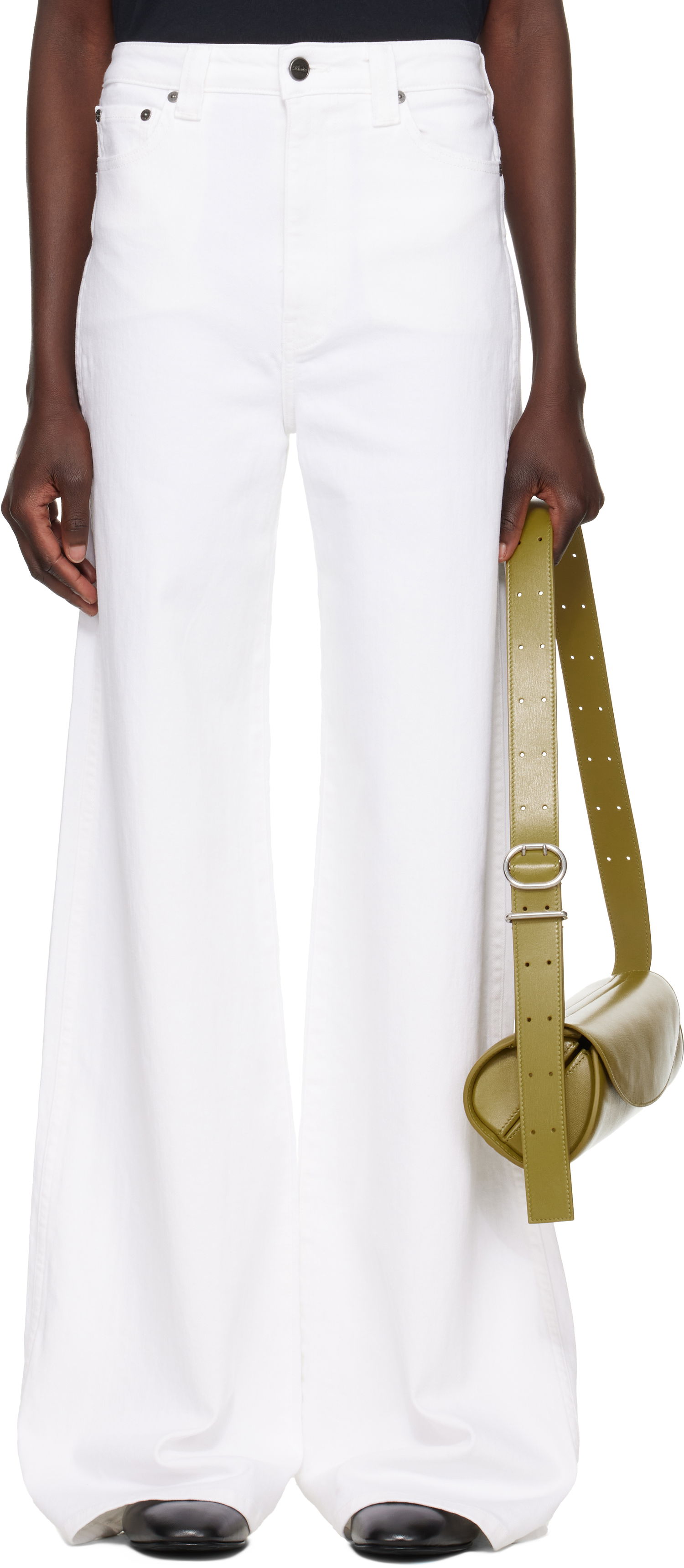Дънки Khaite Dane High-Waisted Wide-Leg Flared Stretch Jeans Бяло | 1170902100, 0