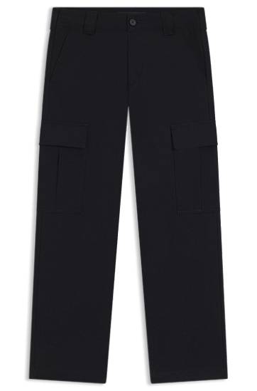 Карго панталони BOSS BECKHAM x BOSS cargo trousers micro-patterned cotton Черно | 50557462