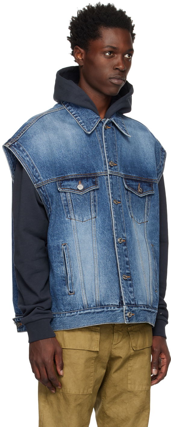 Жилетка We11done We11done Oversized Trucker Vest Синьо | WD-DV3-22-385-U-BL, 1
