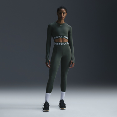 Съкратен топ Nike Pro Dri-FIT Long Sleeve Crop Top Зелено | FV5484-338, 4