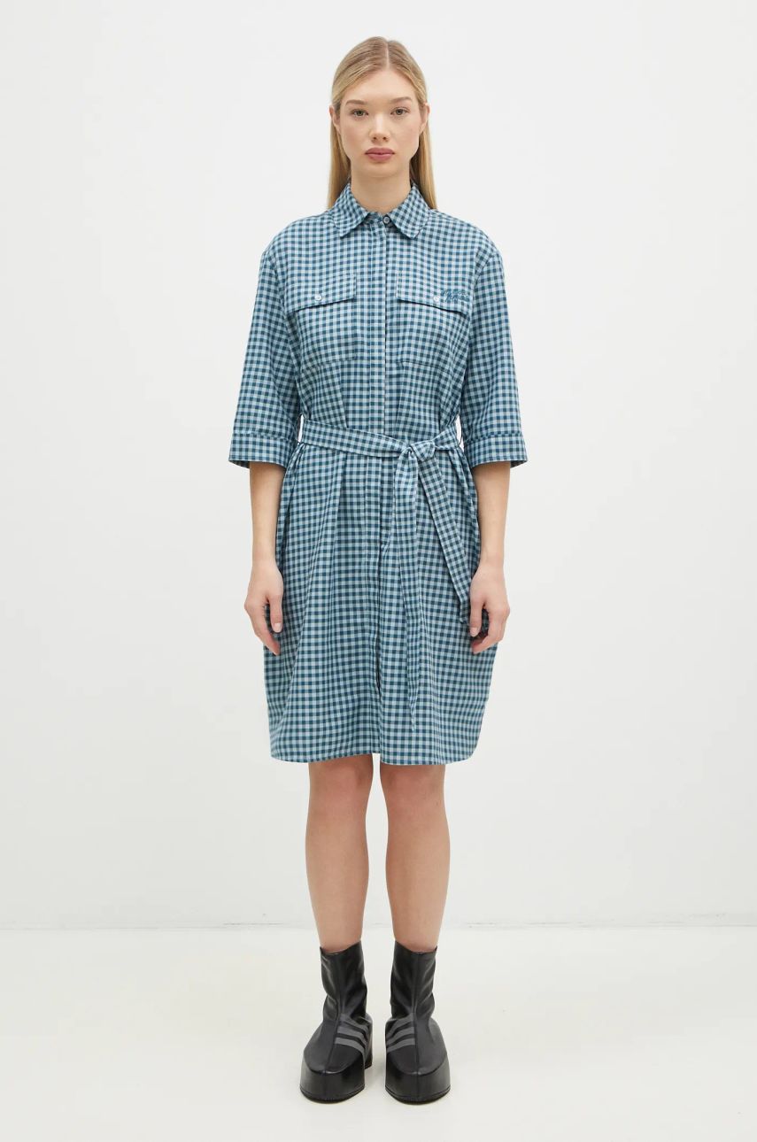 Pокля MAISON KITSUNÉ Maison Kitsuné Double Pocket Mini Oversize Dress Синьо | NW01620WC5015, 0