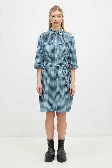 Pокля MAISON KITSUNÉ Maison Kitsuné Double Pocket Mini Oversize Dress Синьо | NW01620WC5015, 0