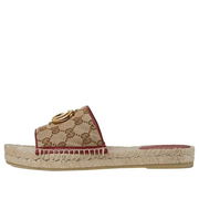 Double g Canvas Woven Espadrille Slides