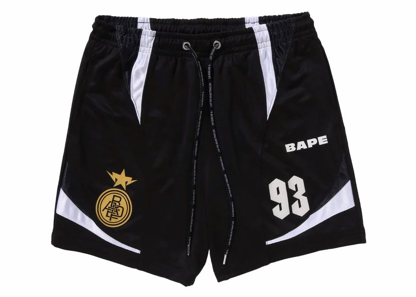 Къси панталони BAPE BAPE Multi Logo Relaxed Fit Soccer Shorts Black Черно | 1K80-153-303