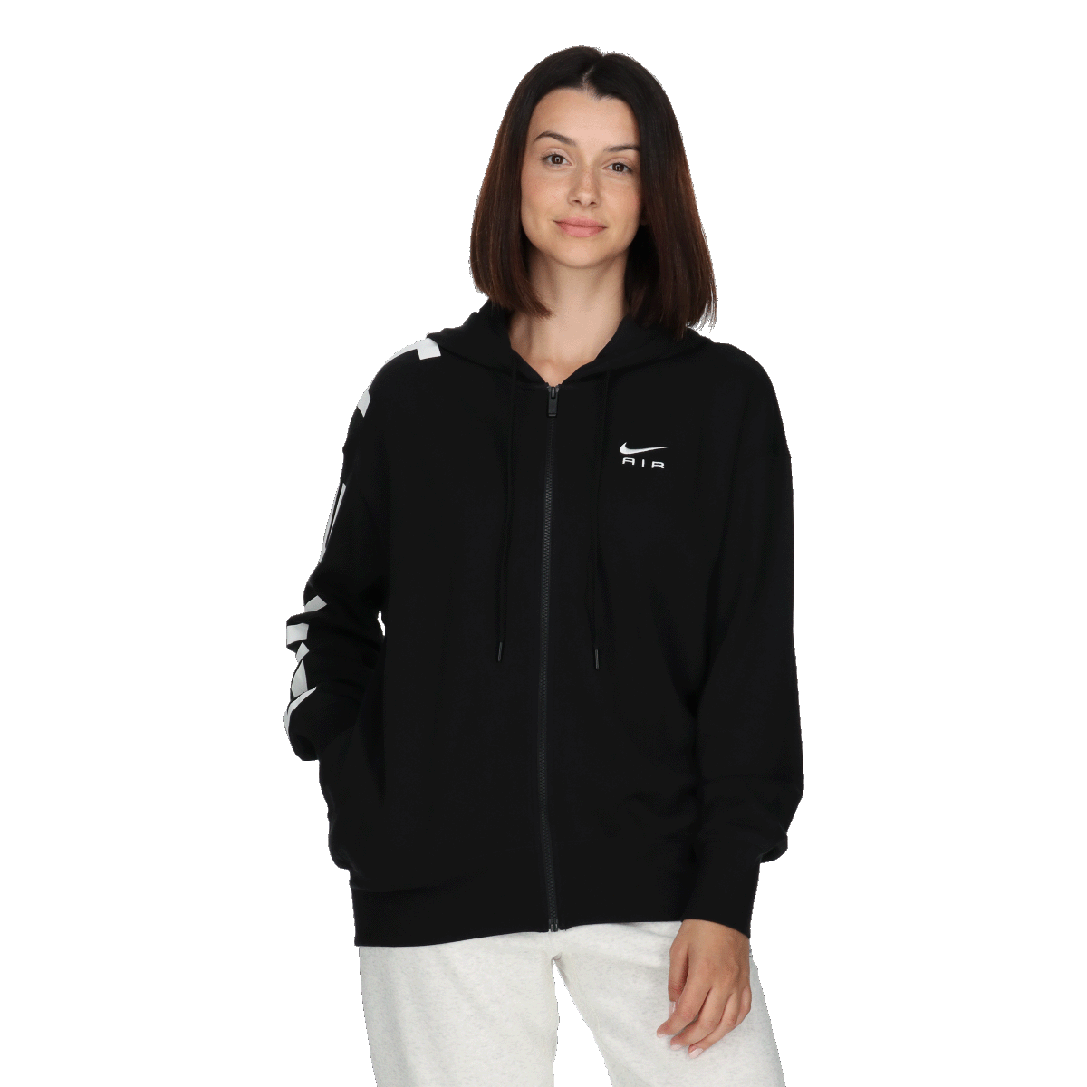 Суитчър Nike Women's AIR Fleece Oversized Full-Zip Hoodie Черно | FB8047-010, 0