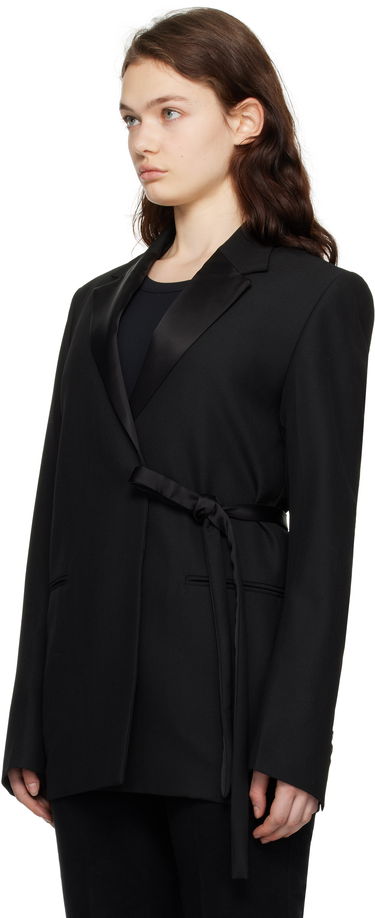 Яке TOTEME TOTEME Satin-Lapel Wrap Blazer Черно | 251-WRZ4728-FB0026, 3