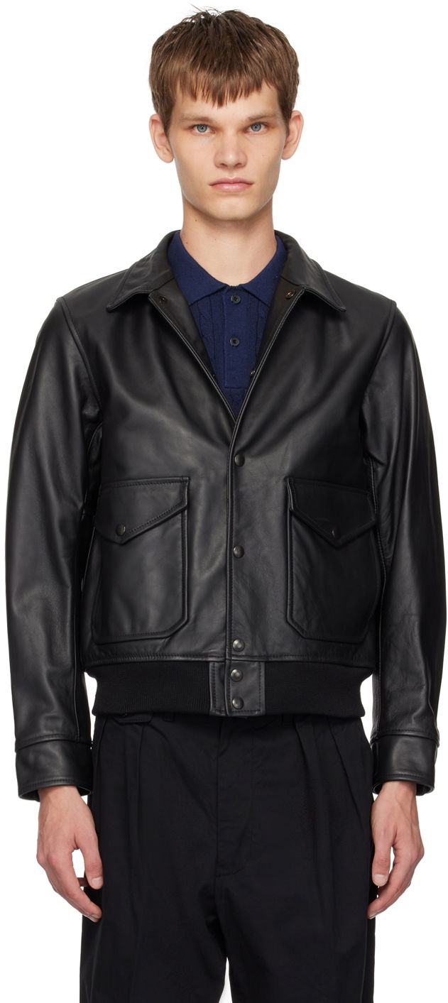 Яке бомбър BEAMS BEAMS PLUS Military Leather Bomber Jacket Черно | 3818-0018-202, 0