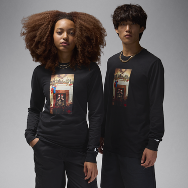 Тениска Jordan Jumpman Chimney Long Sleeve T-Shirt Черно | CV1745-010, 0
