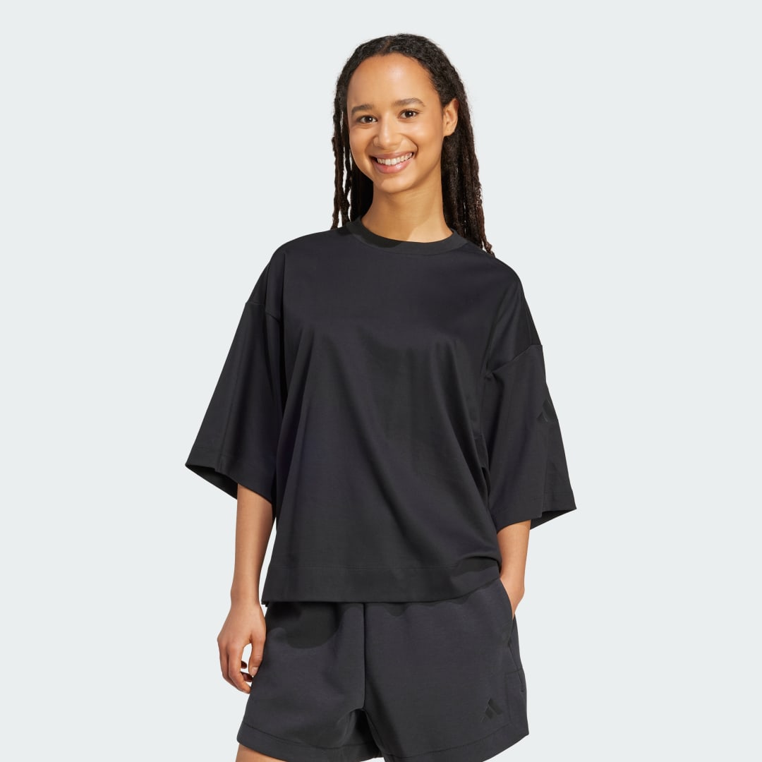 Тениска adidas Performance ALL SZN Soft Lux Relaxed Fit T-Shirt Черно | JM3800, 0