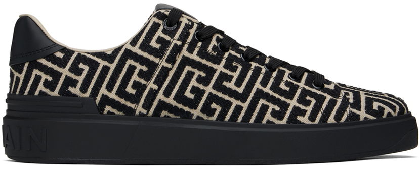 Кецове и обувки Balmain Balmain B-Court Jacquard Monogram Бежово | DM1VI288TJCM