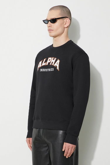 Суитчър Alpha Industries Alpha Industries College Print Sweatshirt Черно | 146301, 3