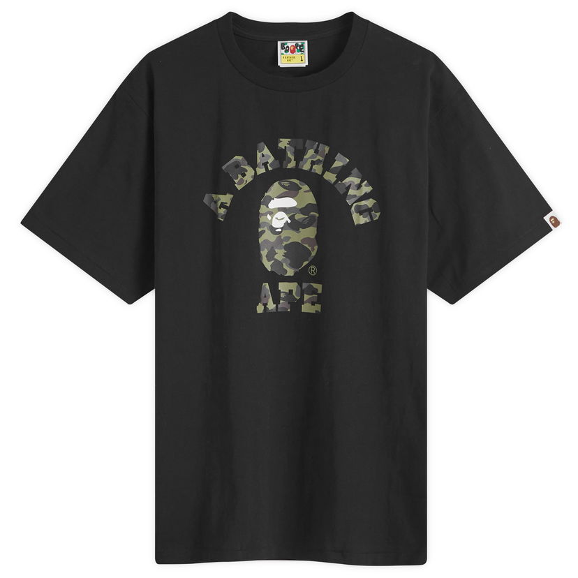 Тениска BAPE A Bathing Ape 1st Camo College T-Shirt Черно | 001TEK301008M-BKG