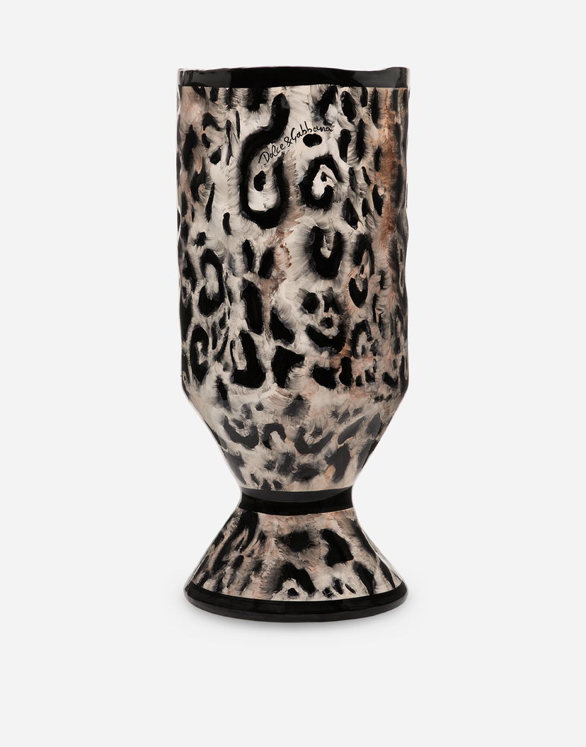 Домашен декор Dolce & Gabbana Dolce & Gabbana Outdoor Large Leopard Print Vase Многоцветен | TCC032TCAC1UL003