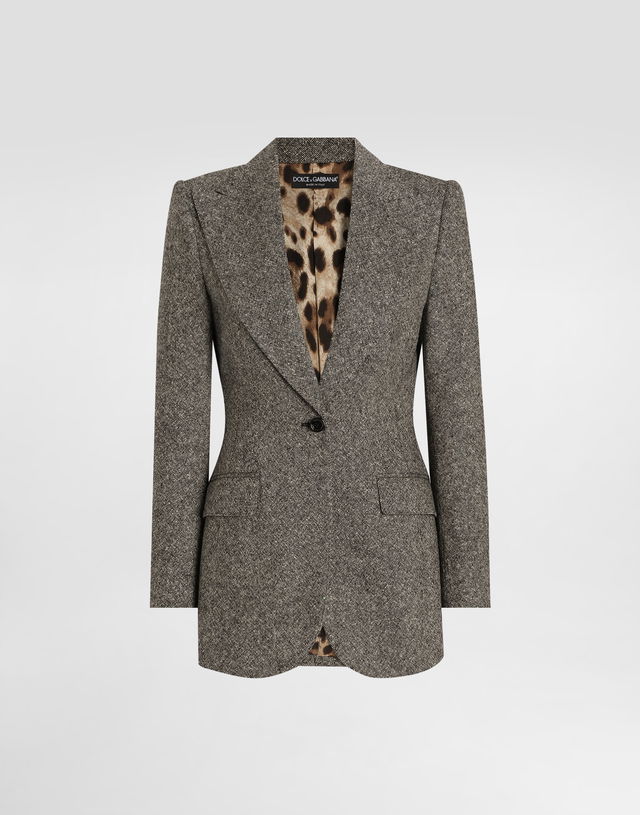 Dolce & Gabbana Single-Breasted Dotted Wool Jacket