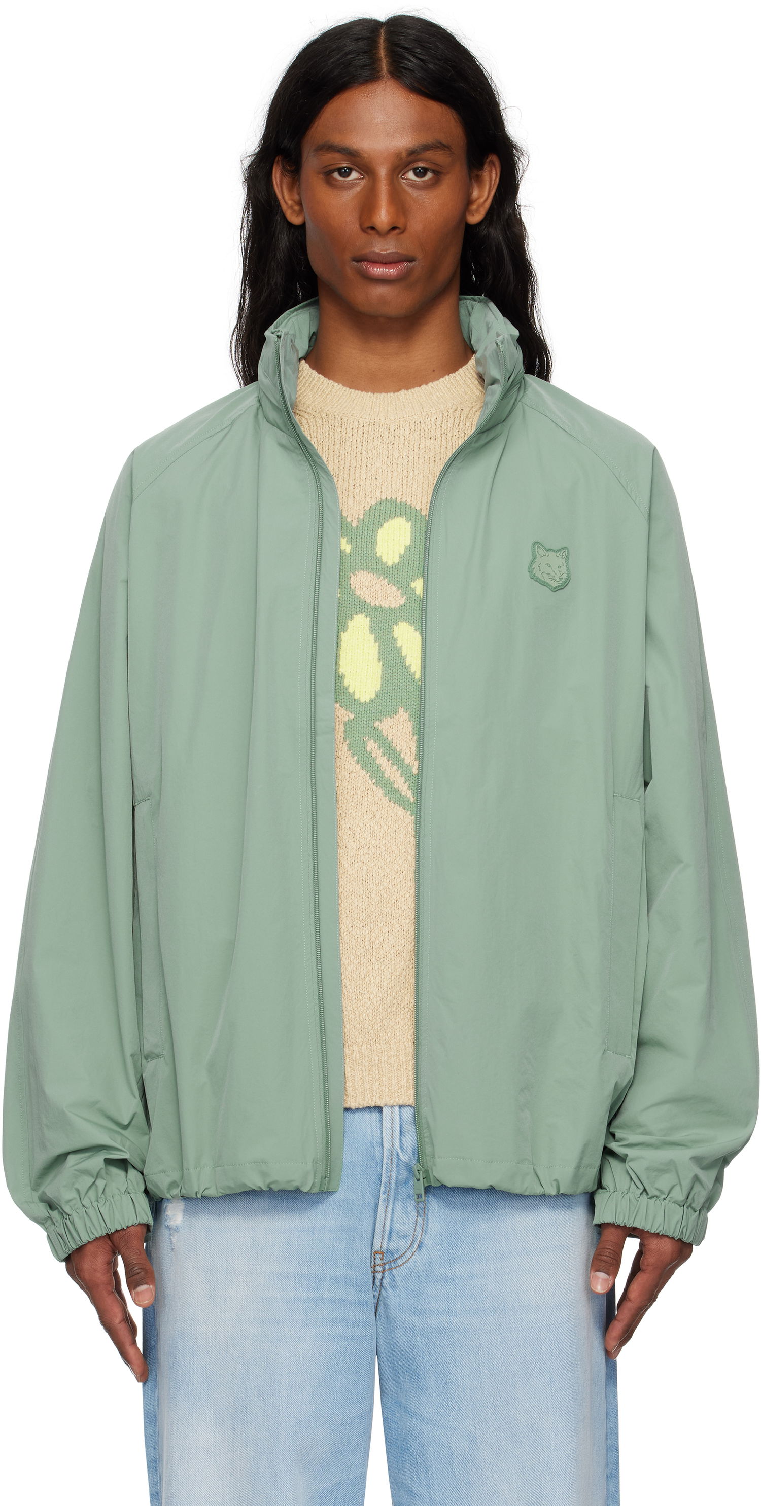 Ветровка MAISON KITSUNÉ Maison Kitsuné Windbreaker Jacket Зелено | OM02201WQ4045, 0