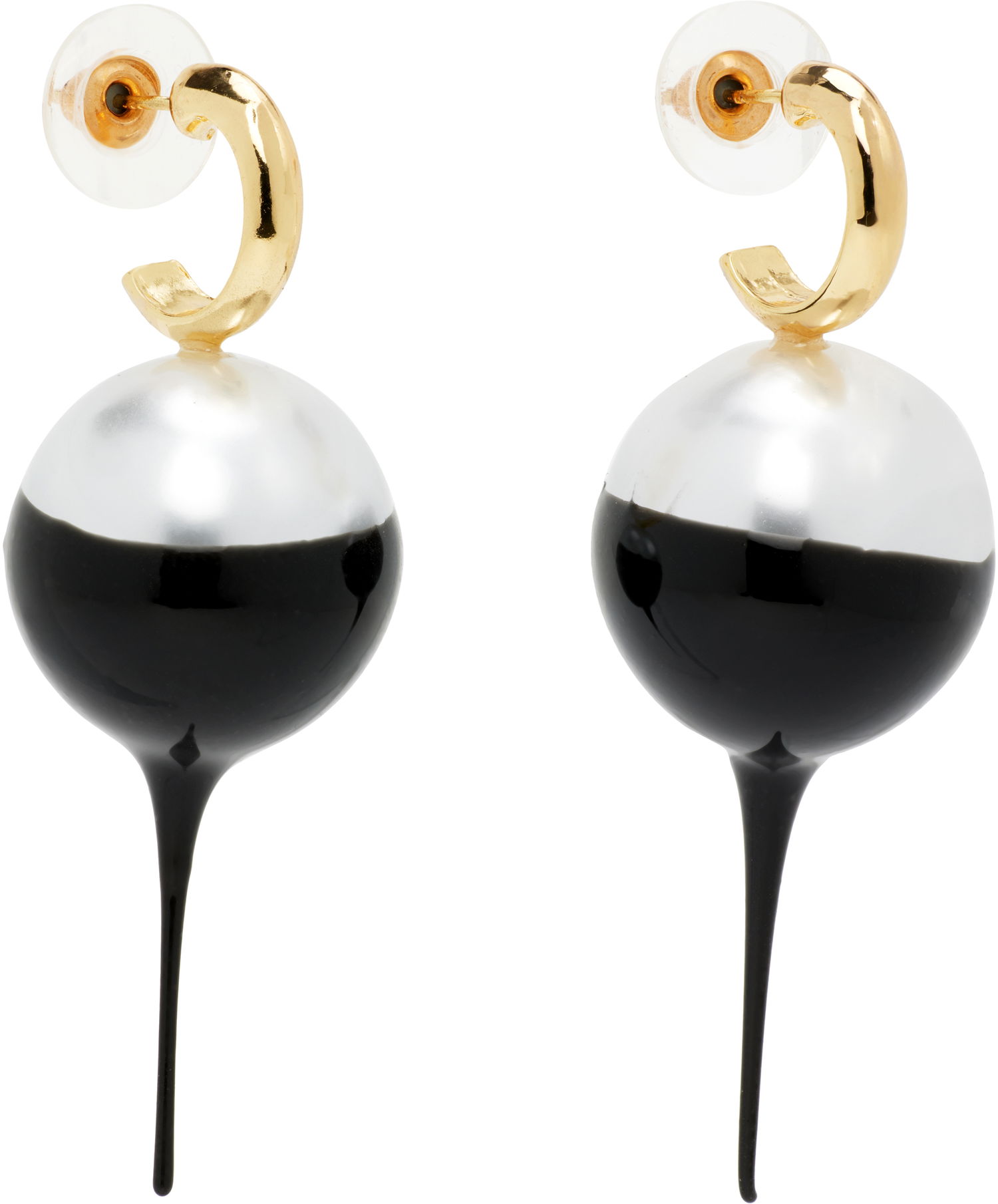 Обеци Ottolinger Ottolinger Dipped Pearl Drop Earrings Черно | 125-902625-01, 1