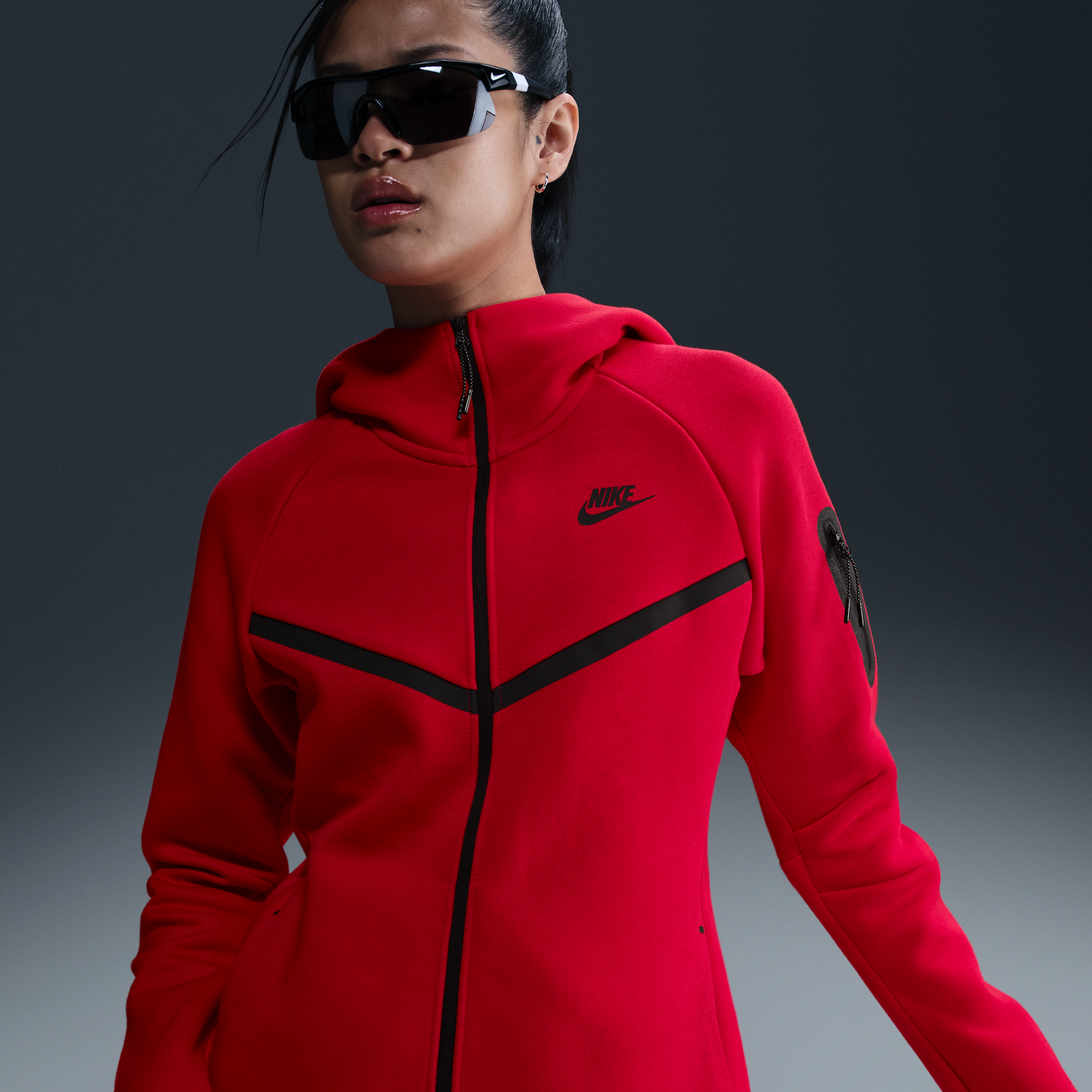 Суитчър Nike Sportswear Tech Fleece Windrunner Full-Zip Hoodie Червено | HV6747-657, 0