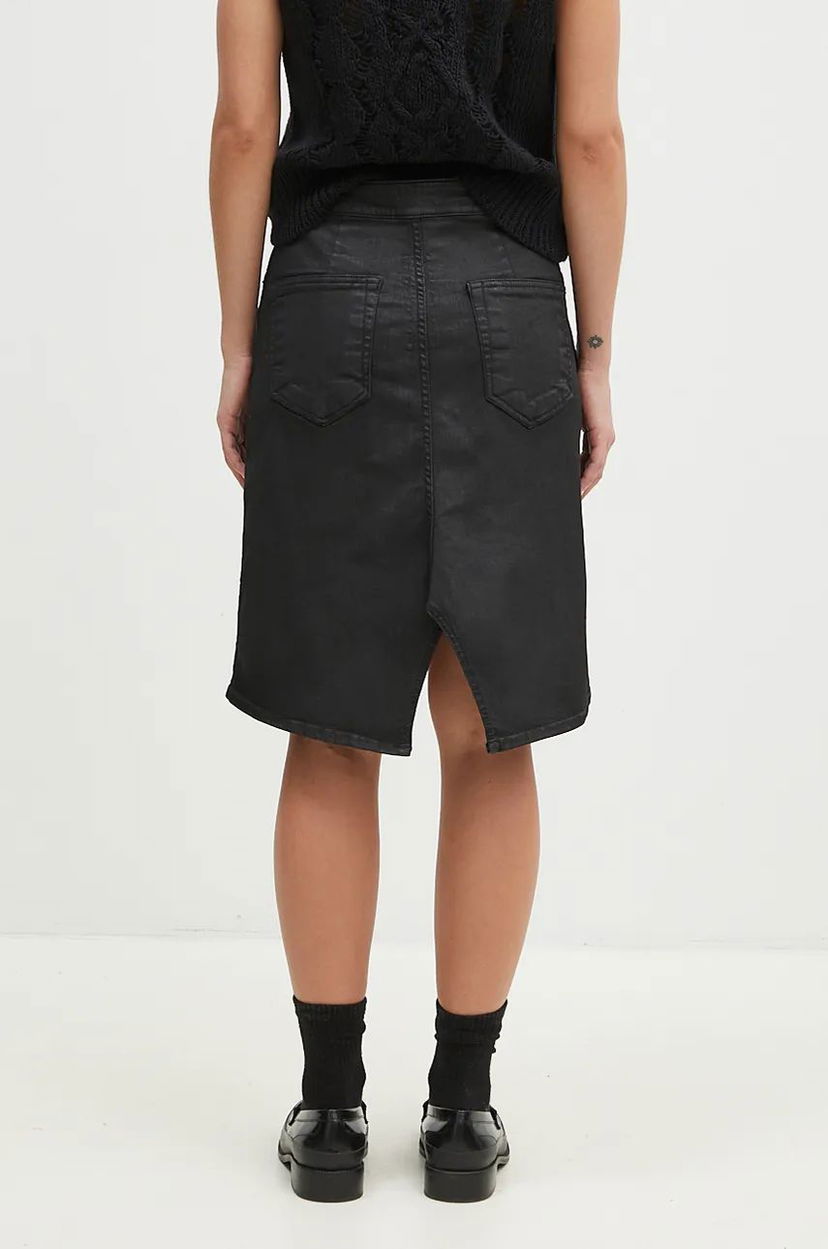 Пола Rick Owens A-Line Mini Skirt Черно | DS02D2340.SBW