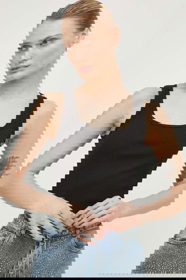 Потник Samsoe Samsoe Samsoe Samsoe SAAMANZA Ribbed Square Neck Tank Top Черно | F10000006, 0
