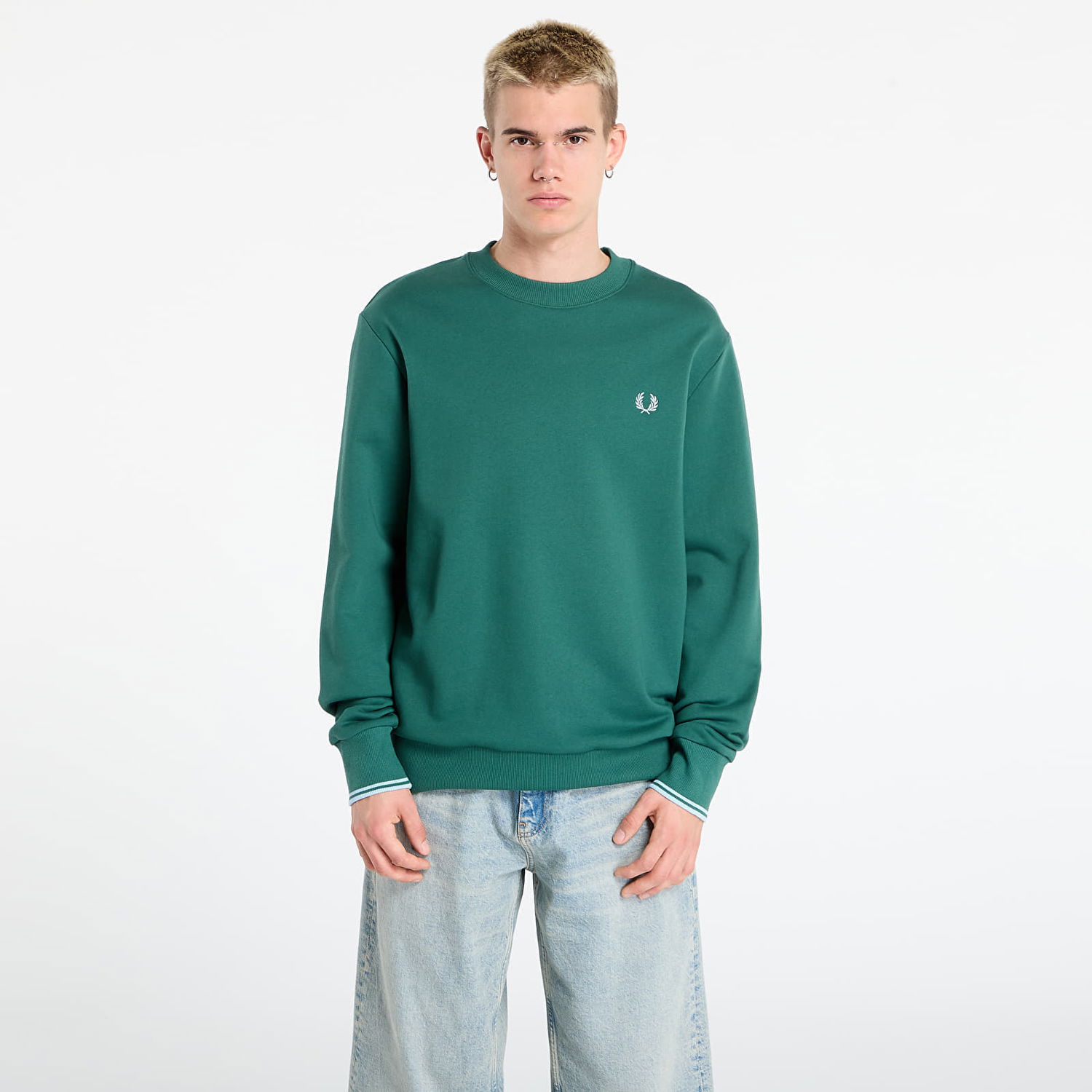 Суитчър Fred Perry Fred Perry Crew Neck Sweatshirt Зелено | M7535 Z59, 0