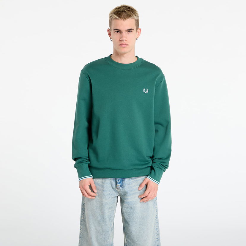 Суитчър Fred Perry Fred Perry Crew Neck Sweatshirt Зелено | M7535 Z59