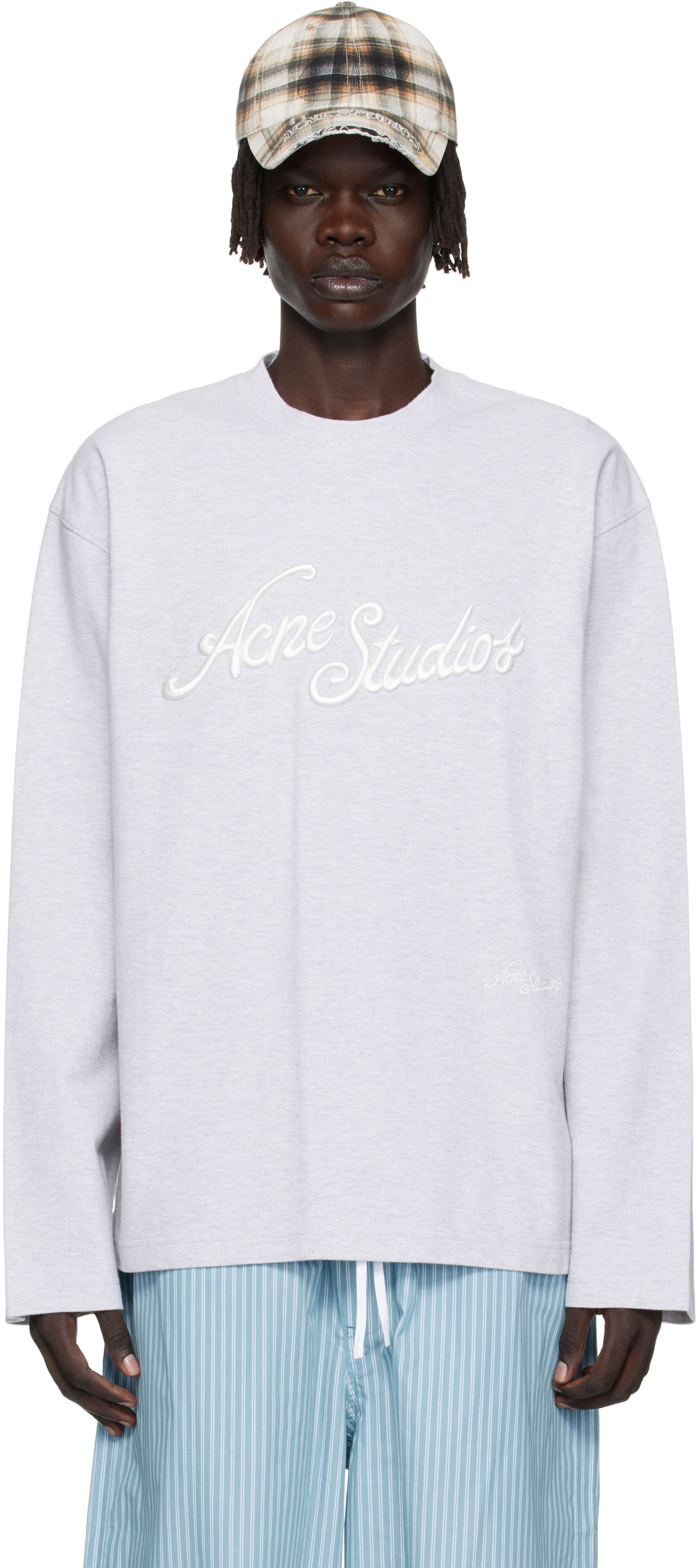 Тениска Acne Studios Acne Studios Embroidered-Logo T-Shirt Сиво | CL0369-, 0