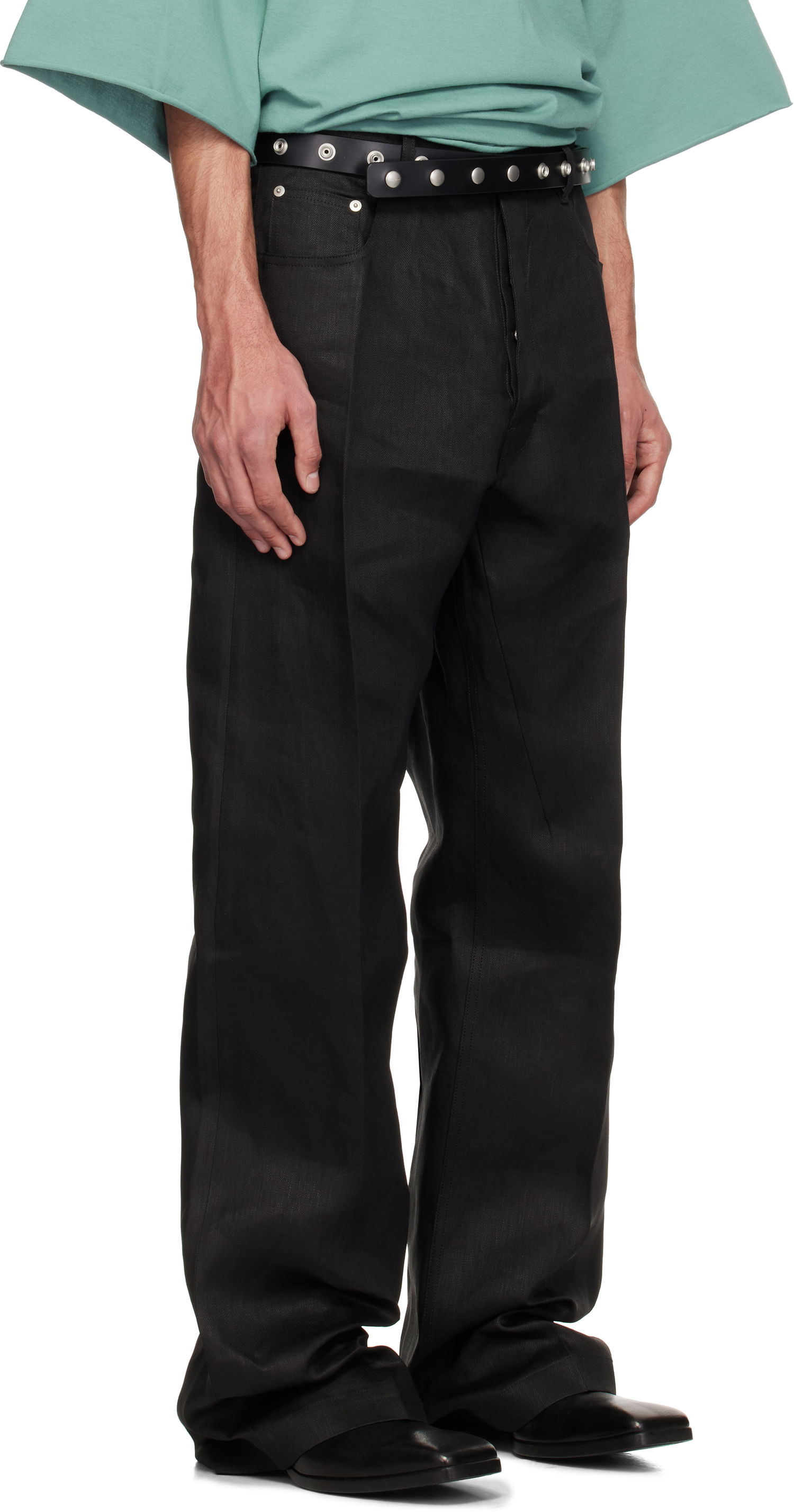 Панталони Rick Owens Rick Owens Hollywood Geth Trousers Черно | RU01E5333 TWL, 1