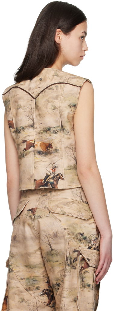 Жилетка Andersson Bell Andersson Bell Cowboy Print Vest Бежово | awa697w, 2