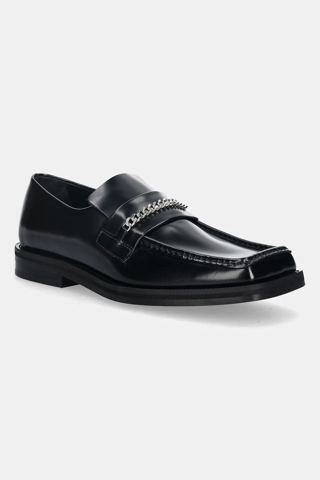 Martine Rose Patent Square Toe Chain Loafer