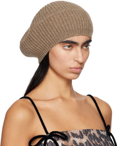 Барета GANNI GANNI Wool Rib Knit Beret Кафяво | A6236, 1
