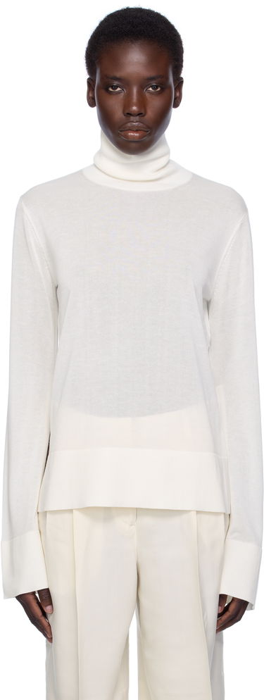 Пуловер TOTEME TOTEME Slit Sleeve Turtleneck Бяло | 253-WRT0535-YA0079, 0