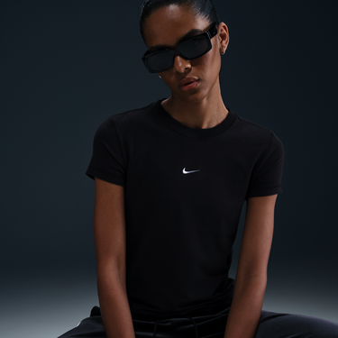 Тениска Nike Sportswear Chill Knit Cropped Slim Fit T-Shirt Черно | HV6525-010, 3