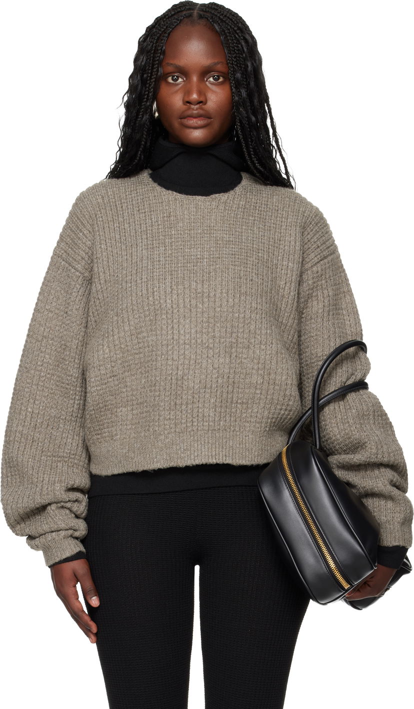 Пуловер Fear of God ESSENTIALS Holiday Heavy Waffle 90s Crewneck Sweater Сиво | 192HO257332FW