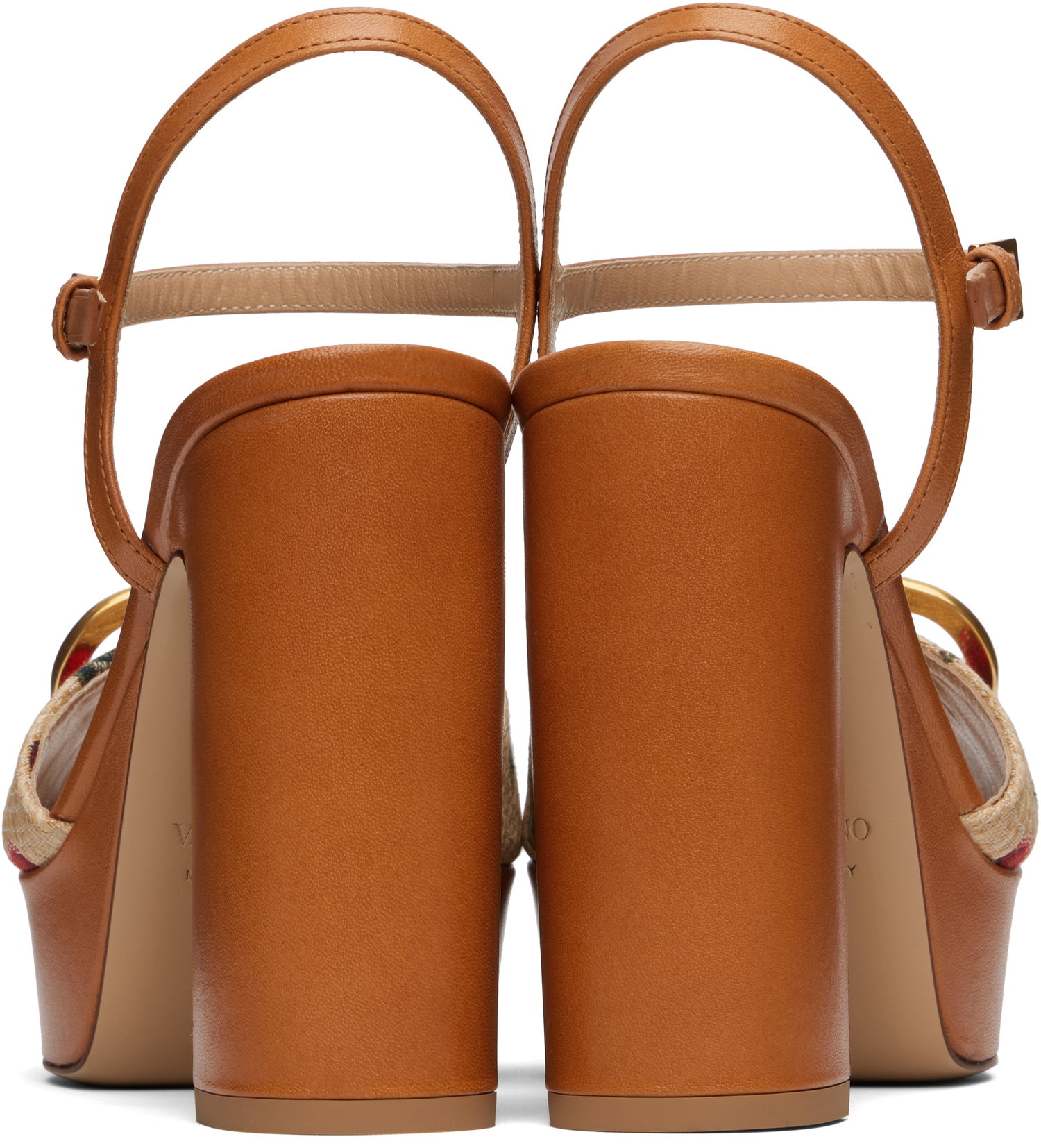 Грижа за обувките Valentino Valentino Garavani VLogo Signature Cherryfic Platform Sandals Кафяво | 6W0S0FG2NNX, 1