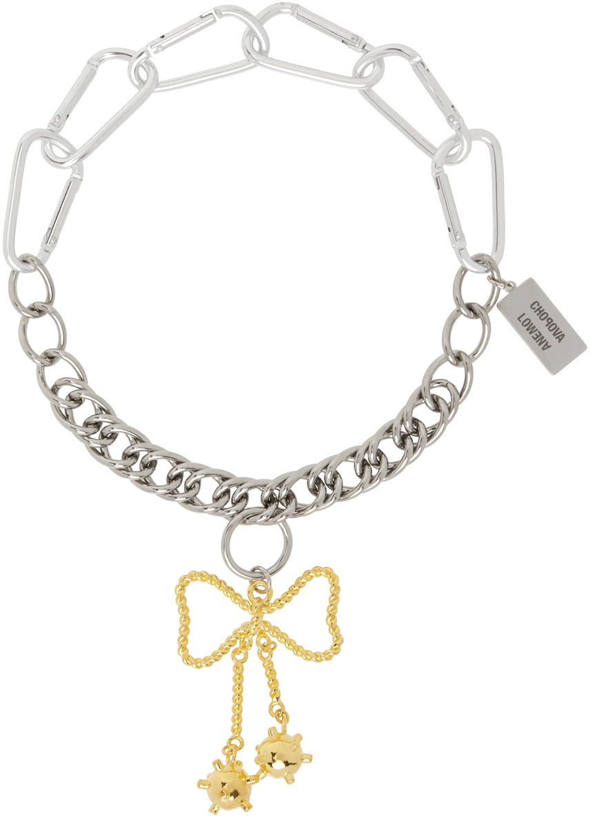 Колие Chopova Lowena Metal Chain Necklace With Bow Pendant Металик | 6524, 0