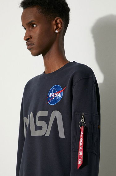 Суитчър Alpha Industries NASA Reflective Crew Sweat Тъмно синьо | 178309-07, 4