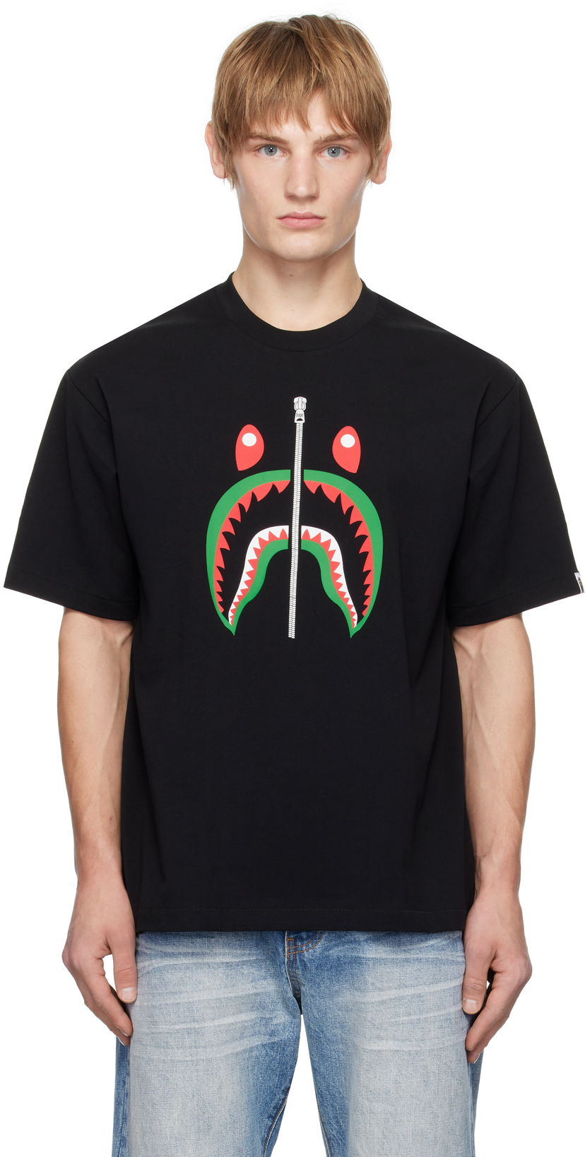 Тениска BAPE Shark Graphic T-Shirt Черно | 001TEK701304M