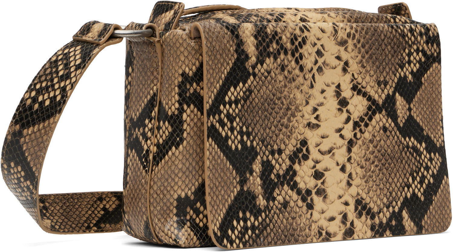 Чанта през рамо Dries Van Noten Dries Van Noten Snakeskin Crossbody Bag Бежово | 251-021512-397, 1